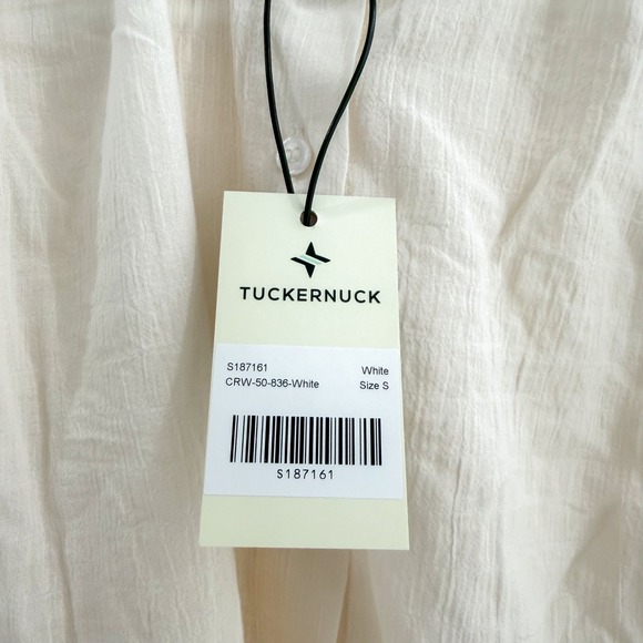 NWT Tuckernuck Boho Preppy Renaissance Pirate Blouse Top Long Sleeve S - Picture 5 of 7